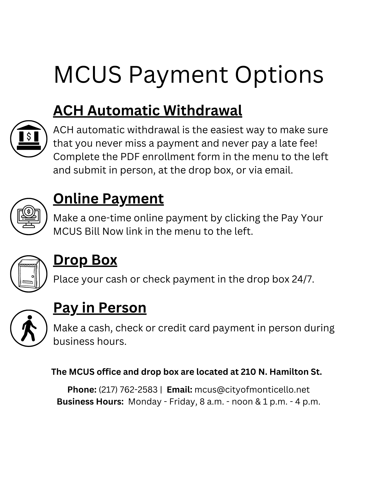MCUS Payment Options